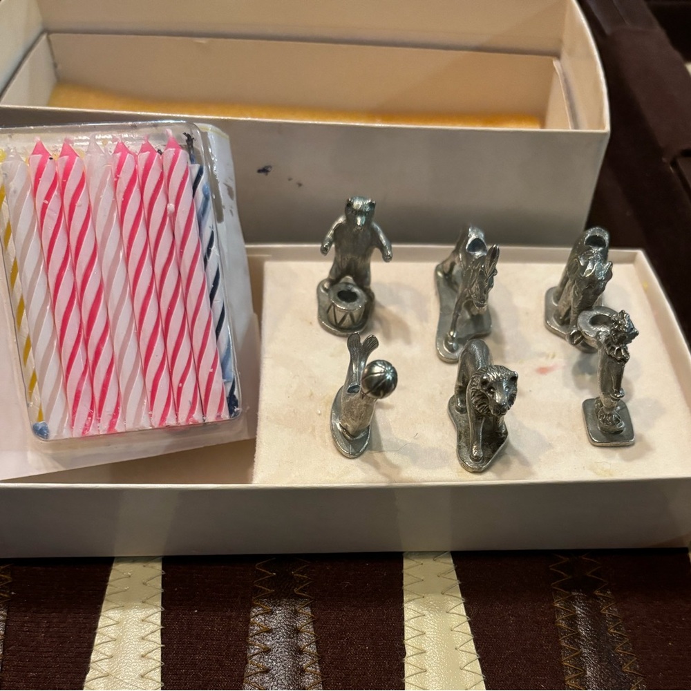 Pewter Circus Animal Birthday Candle Holders!!!